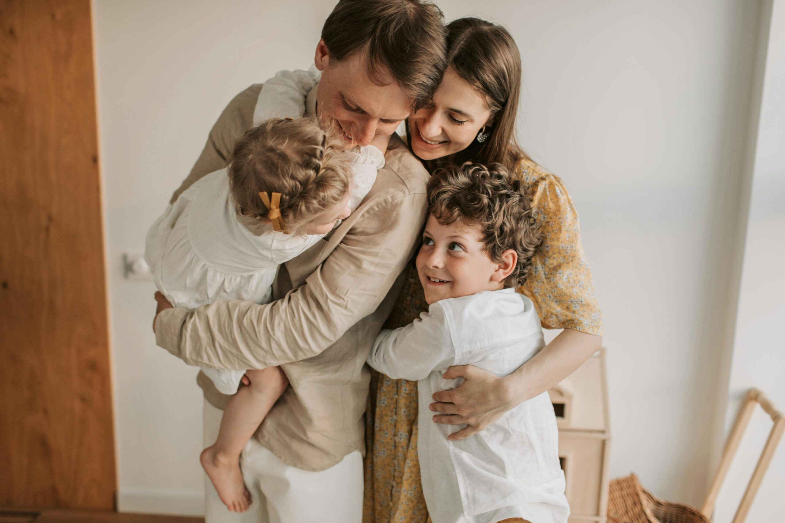 Family hugging eachother